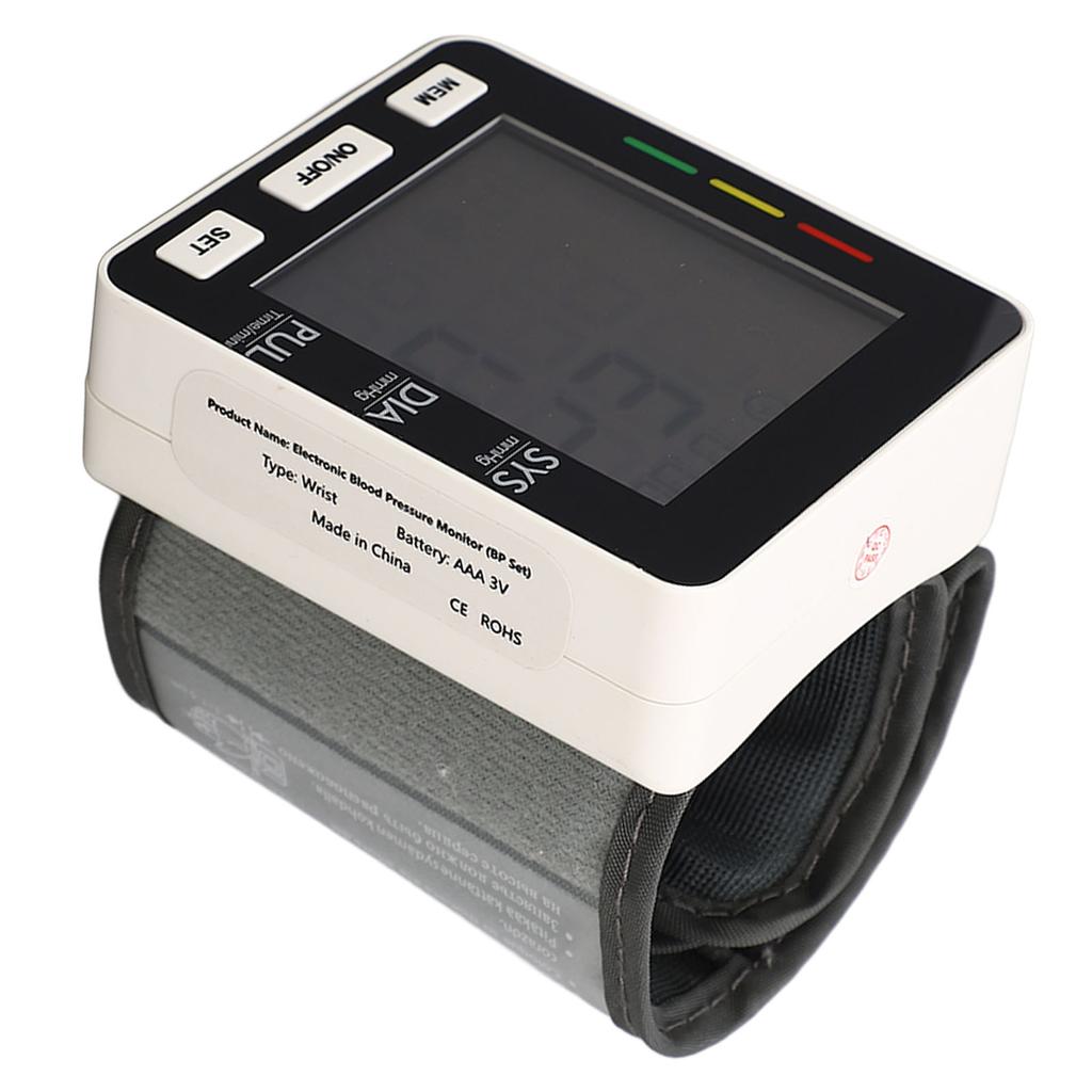 Wrist Blood Pressure Monitor Portable Smart Digital Automatic BP Monitor with Large LED Screen for Home