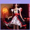 Alice In Wonderland The Red Queen Costume Dress With Polyester Fabric For Halloween Stage Performance Women