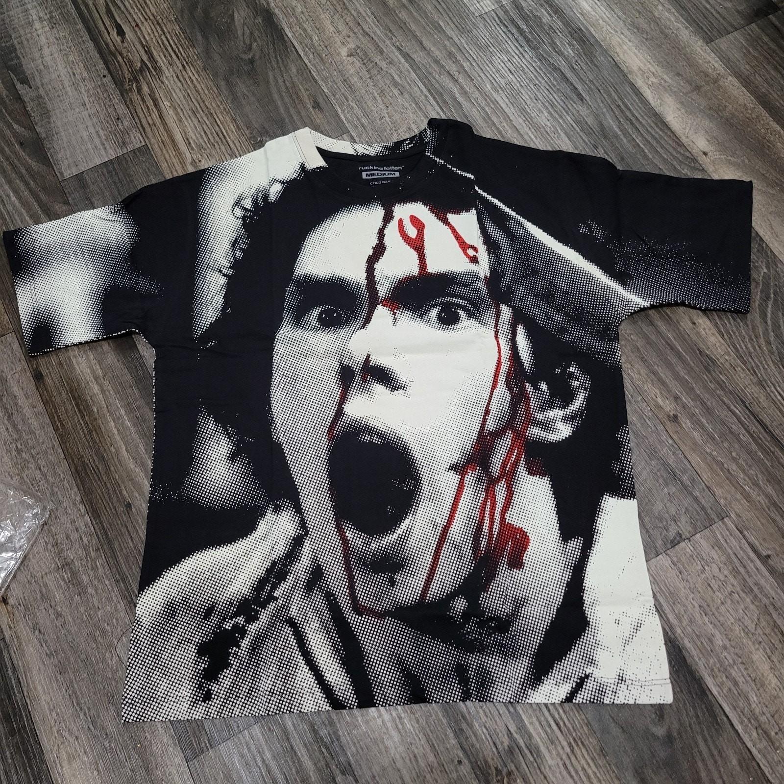 Rucking Fotten Zombi Dawn Of The Dead AOP Shirt - Size Medium Unisex T-Shirt M