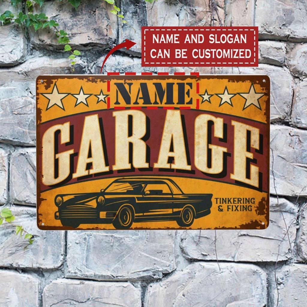 Plaque Métallique Personnalisée Rétro Garage Man Cave Bureau Décoration Murale