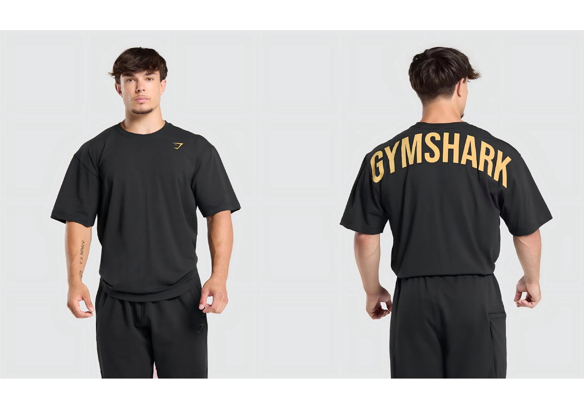 Gymshark Vīriešu Power īsām piedurknēm brīva