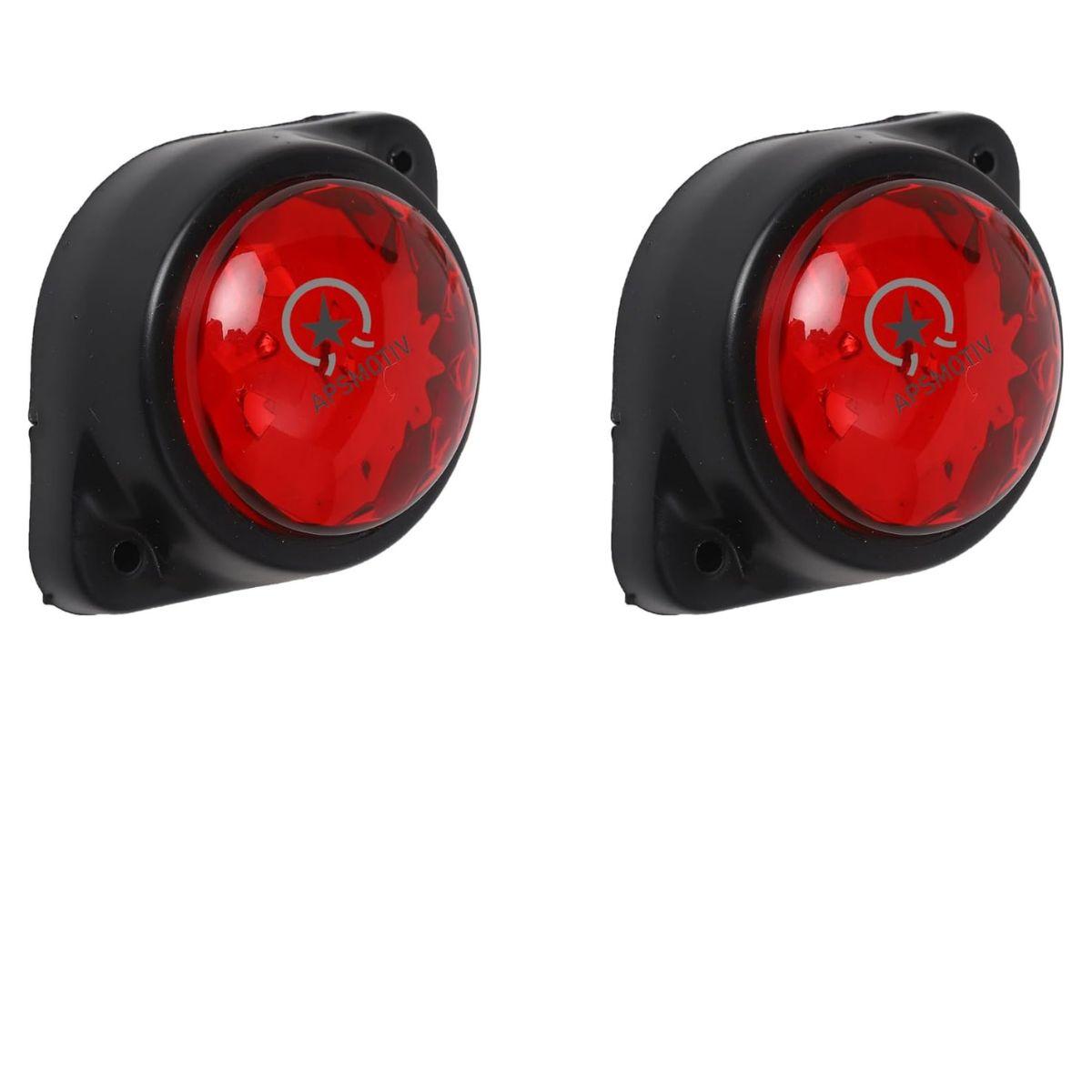 

2-Pack Round Red LED Front Rear Side Marker Lights 24V for Camper Truck Trailer червоний