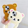 Niedliche Cartoon 3D Rilakkuma Handyhülle für iPhone 16 15 14 13 12 11 Pro X XS Max XR 6 7 8 Plus Weiche Silikonhülle
