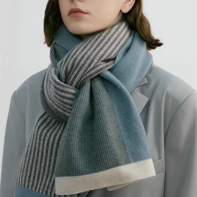 

Лидер продаж, модный современный шарф, мягкий, нишевый, ретро, темпераментный, мужской, женский, парный, универсальный, сохраняющий тепло, зимний вязаный шарф one size