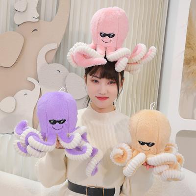 Óculos de sol criativos engraçados boneca polvo brinquedo de pelúcia boneca polvo de aquário boneca calmante para crianças