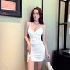 Sexy dress women's dress low-cut V-neck waist slim and thin temperament fashionable suspender nightclub skirt