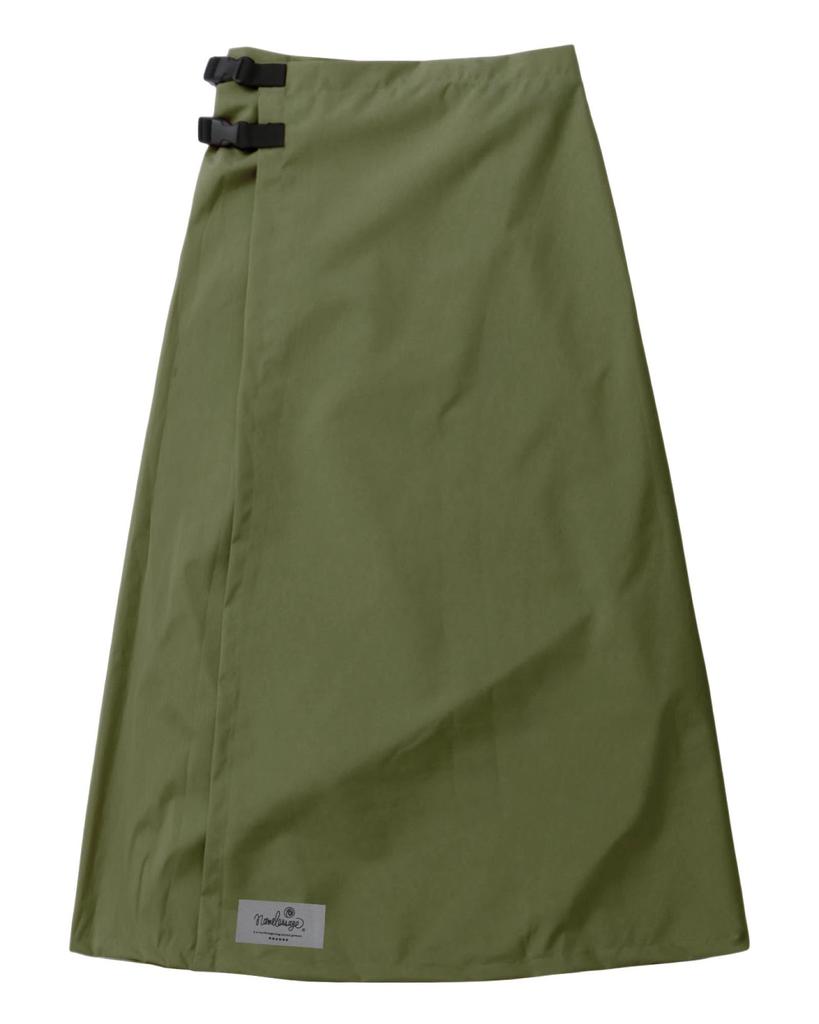 Rainwear Wrap Skirt Long Length Bicycle Water Resistance Khaki Free Size [Nameless Age] 24,000mm NR-3401