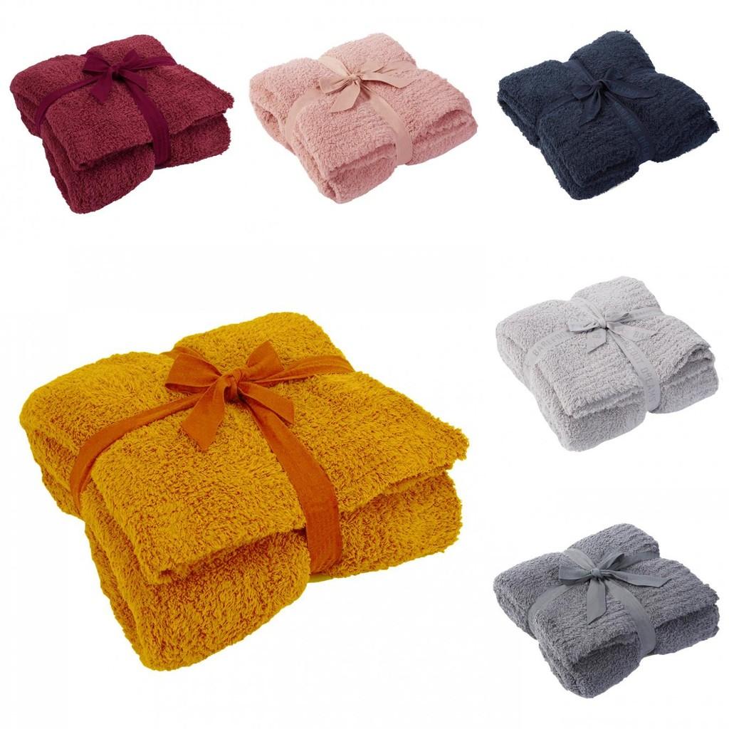 Polyester Knit Solid Color Furniture Blanket For Couch And Bed