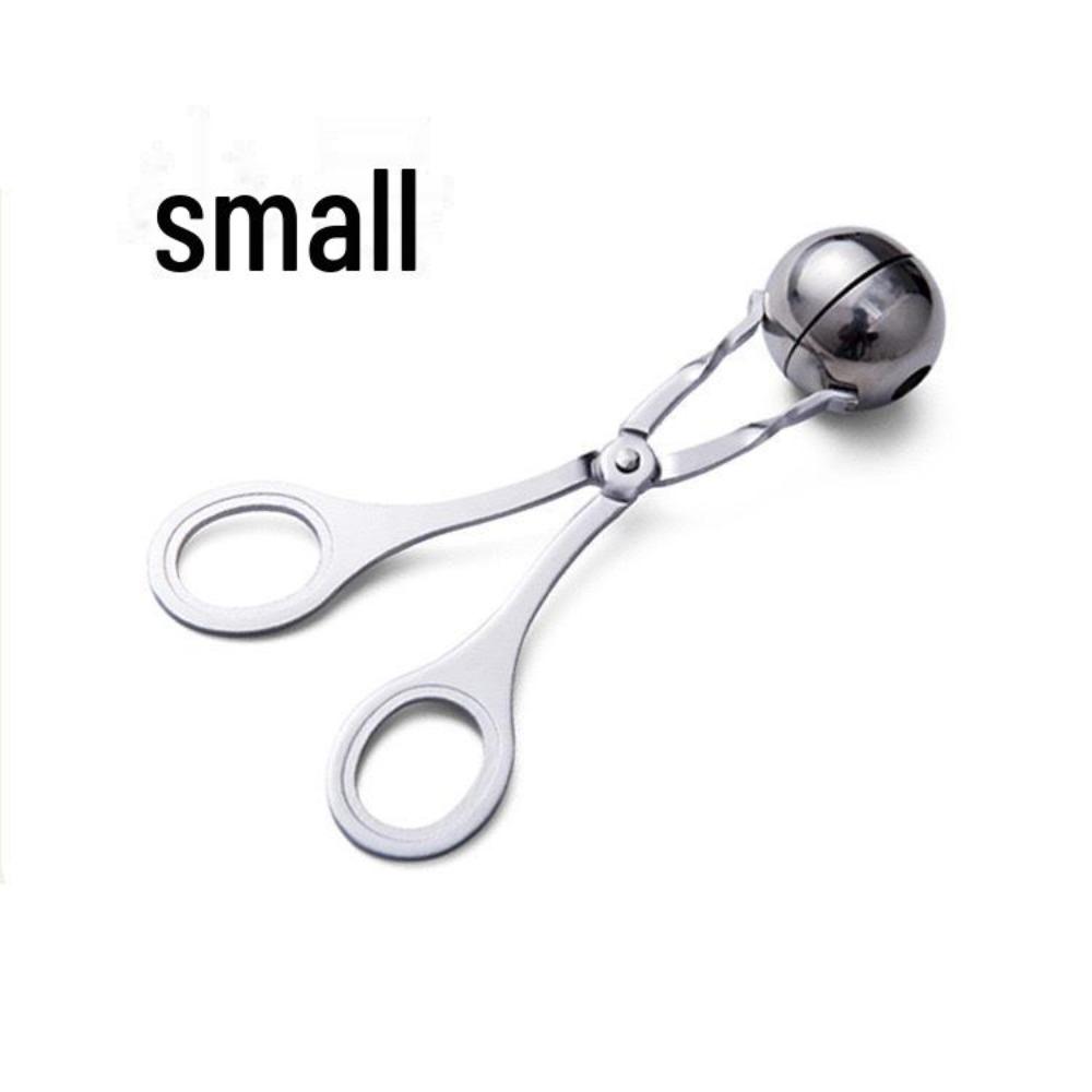 Stainless Steel Meatball Maker with Ergonomic Handle and Spoon Mold Clip
