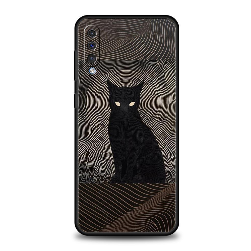 Abstract Creative Cat Line Pattern Phone Case for Samsung Galaxy A56 A36 A26 A16 A34 A24 A42 A22 A20 A12 A40 A10 Soft TPU Cover