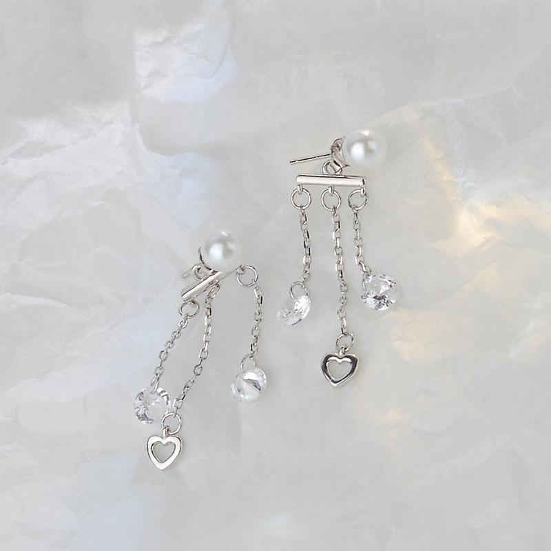 Cercei cu ciucuri din cristal Love, cu perle, cercei Agility, lux ușor, decorație nouă pentru urechi de Anul Nou
