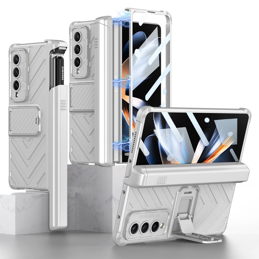 Suitable for Samsung Zfold4 Mobile Phone Case Armor Magnetic Suction Hinge Folding Shaft Bracket Gear Adjustment Zfold4 Mobile Phone Case