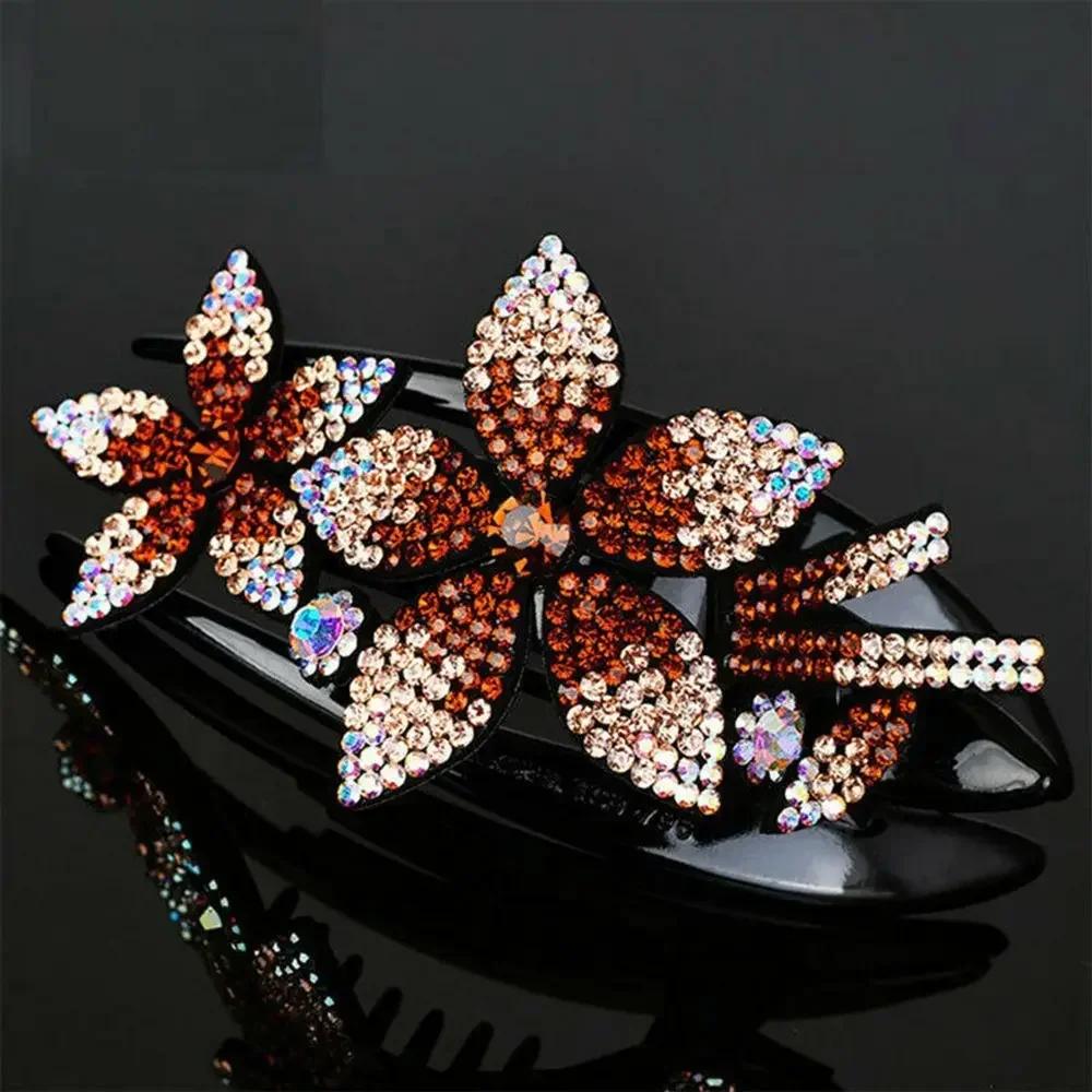 Women Large Hair Claw Rectangle Hair Clips Hairpin Flowers Hair Accessories