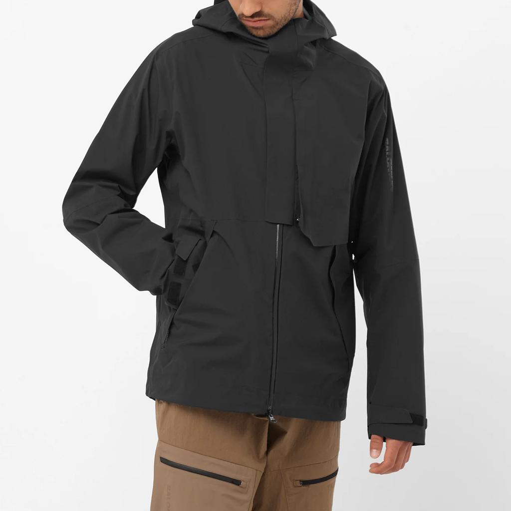 SALOMON Outerpath 2.5 Layer Professional Fabric Technology Quick-Dry Breathable Waterproof Lightweight Ski Jacket Men Jacket Black LC2206000