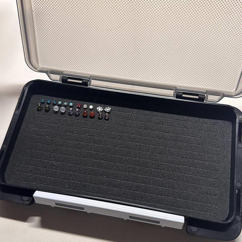 Transparent Jewelry Storage Box Portable Sponge Pad Dust-Proof Storage Box Earring Ring Jewelry Organizer