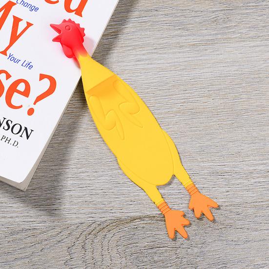 Animal Bookmark Cartoon Funny Screaming Chicken Shape Waterproof Lightweight Long Page Marker Page Dividers Book Tag School Office Supplies