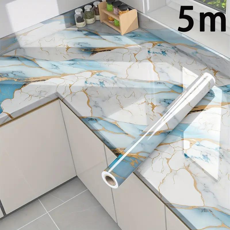 Waterproof oil proof kitchen and living room decoration wallpaper marble colored PVC stickers