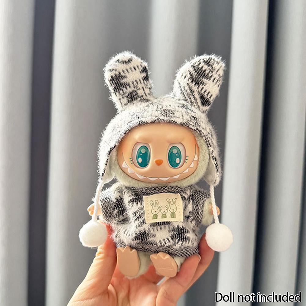 

Для 17 см Labubu Одежда Кулон Labubu Сидящий Вечеринка Жаккардовый Комплект из двух предметов Аксессуары для кукол Милое украшение Маленькая одежда 01#