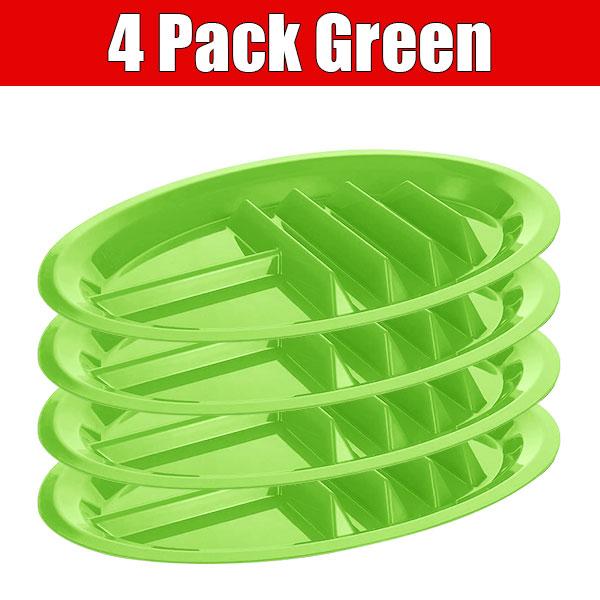 PGY 4/8 Packs Plastic Taco Plates for Party Large Taco Holder with 2 Dipping Areas Stand Up Divider for 3 Tacos Dishwasher Safe