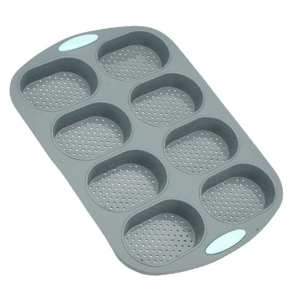 Anti-scalding Silicone Bread Pan Heat-resistant Baking Tray Durable Baking Mold  Oven 8 Hole