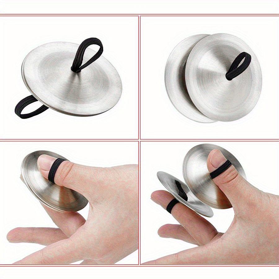 1 Pair Silver Finger Cymbals - Traditional Middle Eastern Hand Drum Dance Props | Belly Dance Accessories for Performers ZSY
