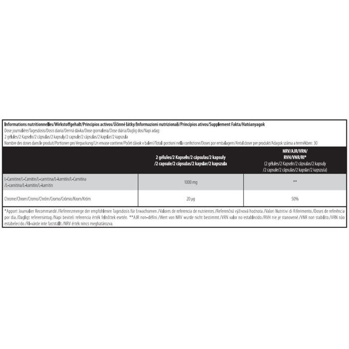 L-carnitine - biotech usa - l-carnitine + chrome (60 caps)
