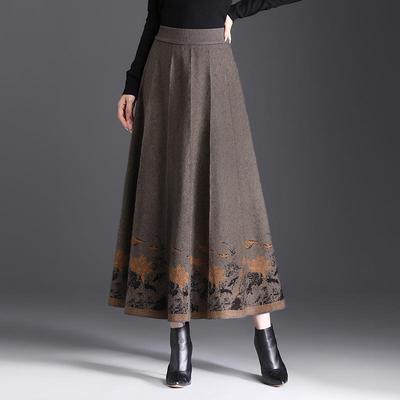 Fustă Midi Tricotată din Lână A-Line Drapată cu Talie Înaltă - Modă Subțiatoare de Toamnă & Iarnă