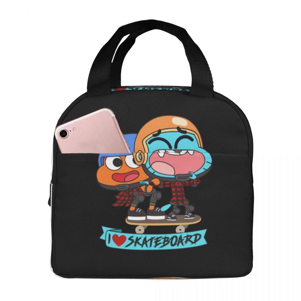 Gumball Darwin Skate Insulated Lunch Bag for Women Office Cooler Thermal Food Box Tote Portable Lunch Boxes Container