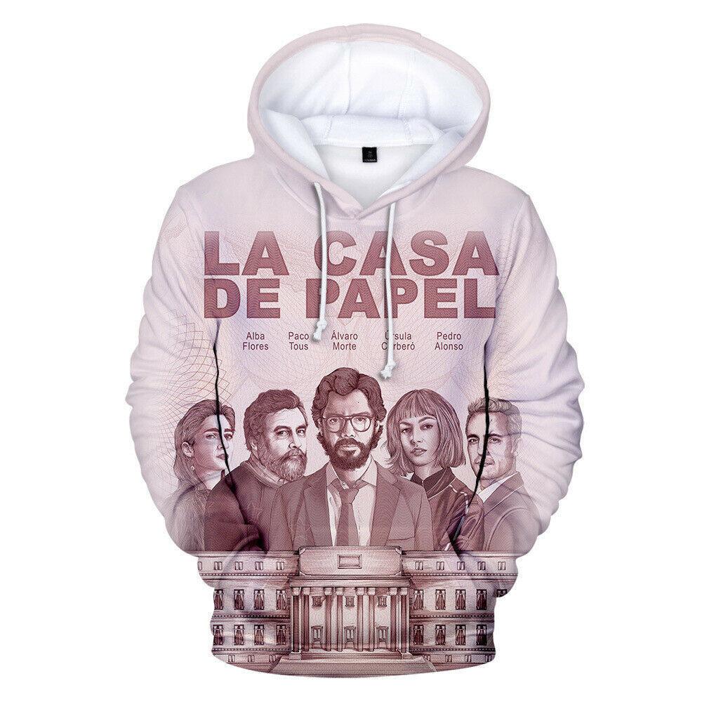 La Casa De Papel 3d Hoodies Sweatshirts Long Sleeve Comfortable Money Heist Pullover