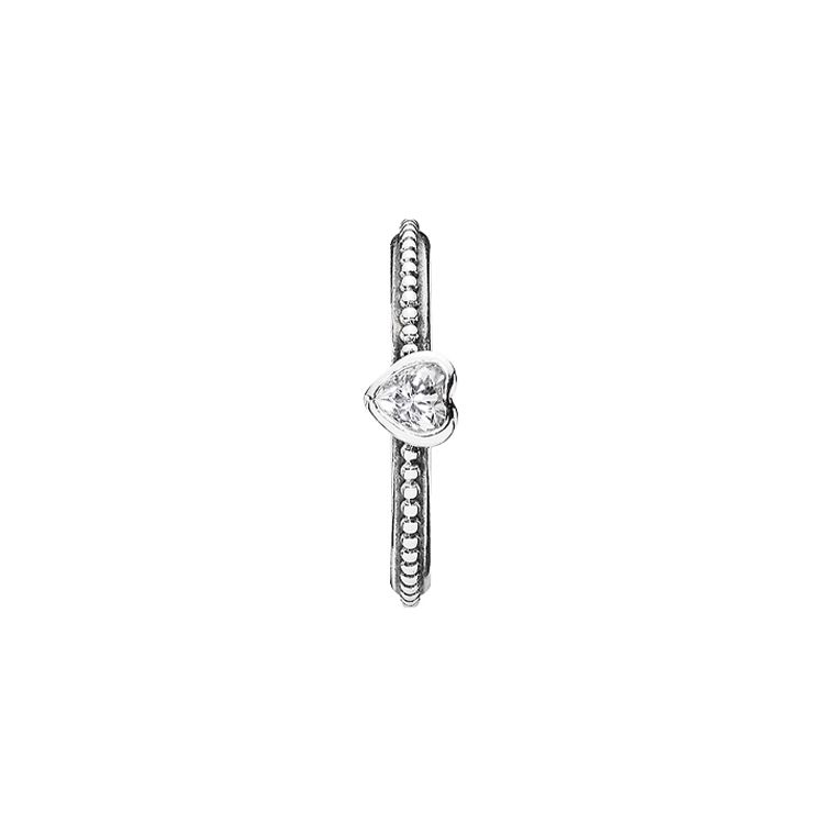 Pandora Heart 925 Silver Romantic Minimalist Fashion Ring Women rings 190896CZ