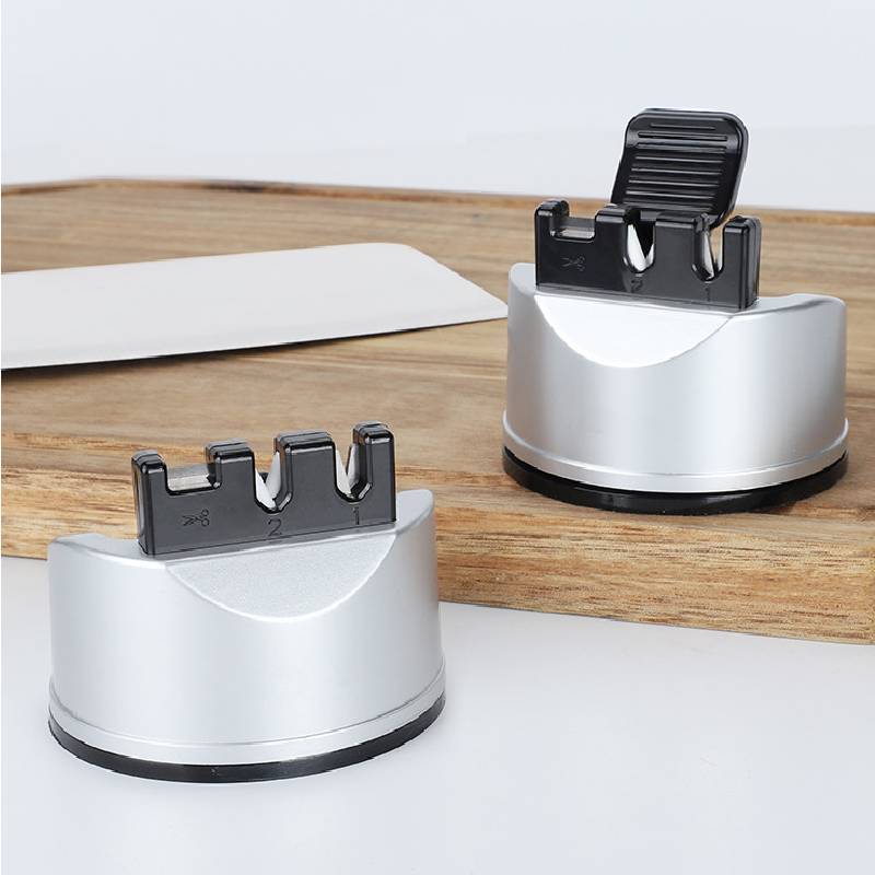 Tungsten Steel Knife Sharpener With Multifunction Sucker Base For Kitchen Use