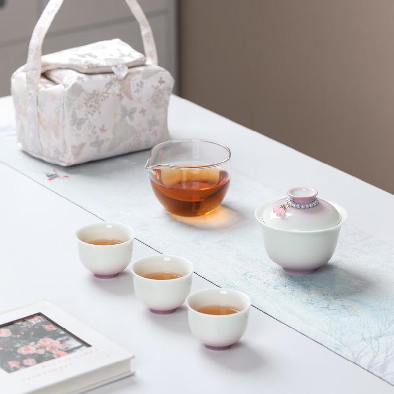 Minimalist Portable Stoneware Travel Tea Set