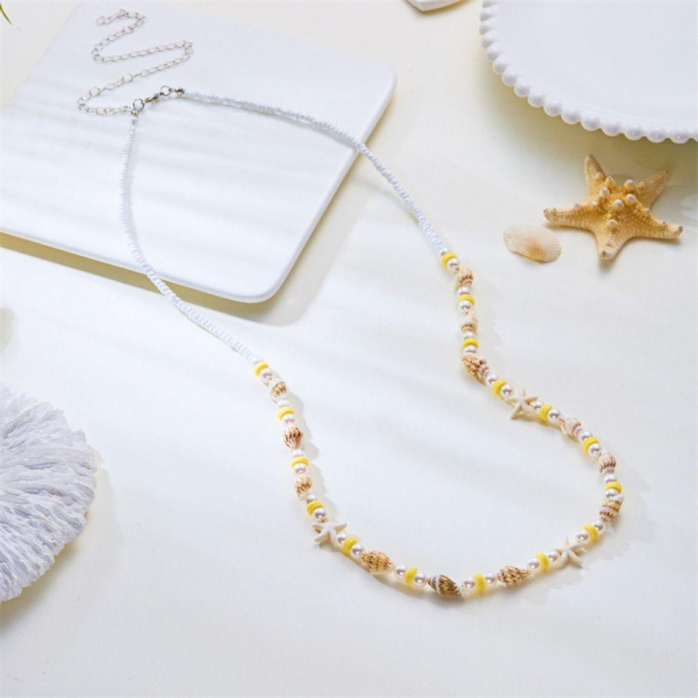 Colorful Starfish Shell Waist Chain Soft Pottery Minimalist Bohemian Body Chain Adjustable All-match Rice Beads Belly Chain