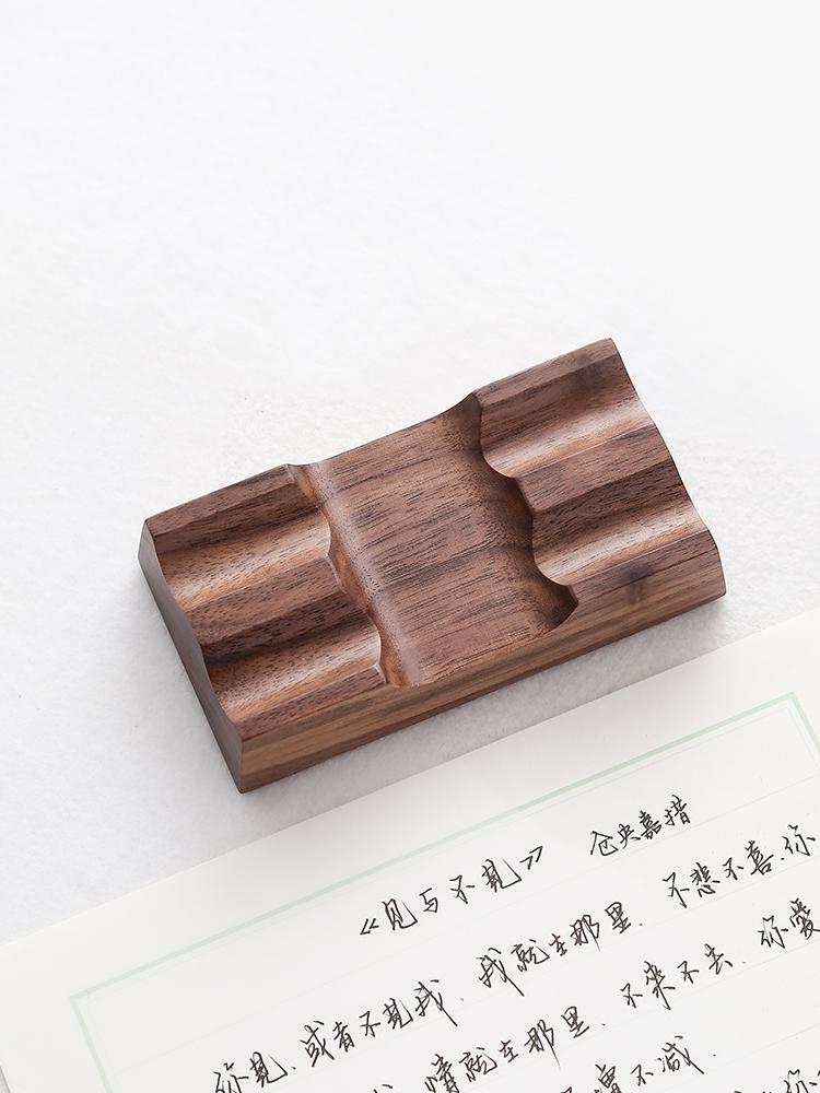 Walnut Wood Pen Holder Stand Desk Organizer Office Supply for Dip Pen Fountain Pen Rest Desk Accessories Office School Supplies