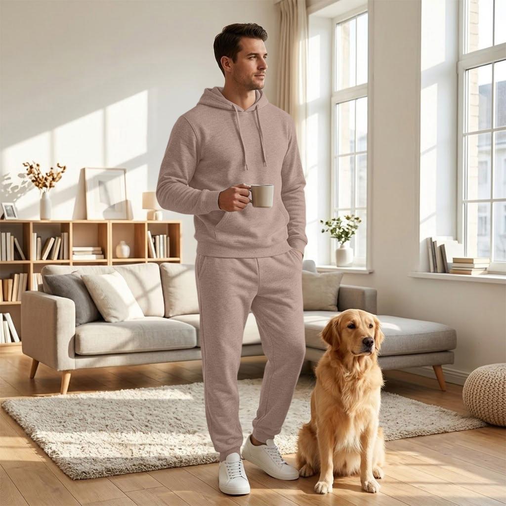 Men's Casual Pullover Hoodie Sweatshirt Set - Loose Track Suit