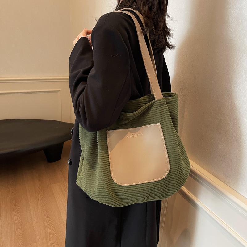 Commuter Large-capacity Canvas Tote Bag Women's Bag 2025 Autumn New Ins Handbag College Student Class Shoulder Bag