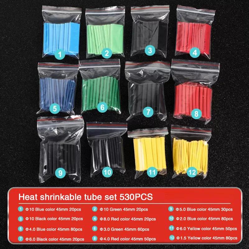 127/328/800pcs Heat Shrink Tubing Wrapping kit 2:1 Shrinkable Wire Shrinking Wrap Tubing Wire Connect Cover Protection Sleeving
