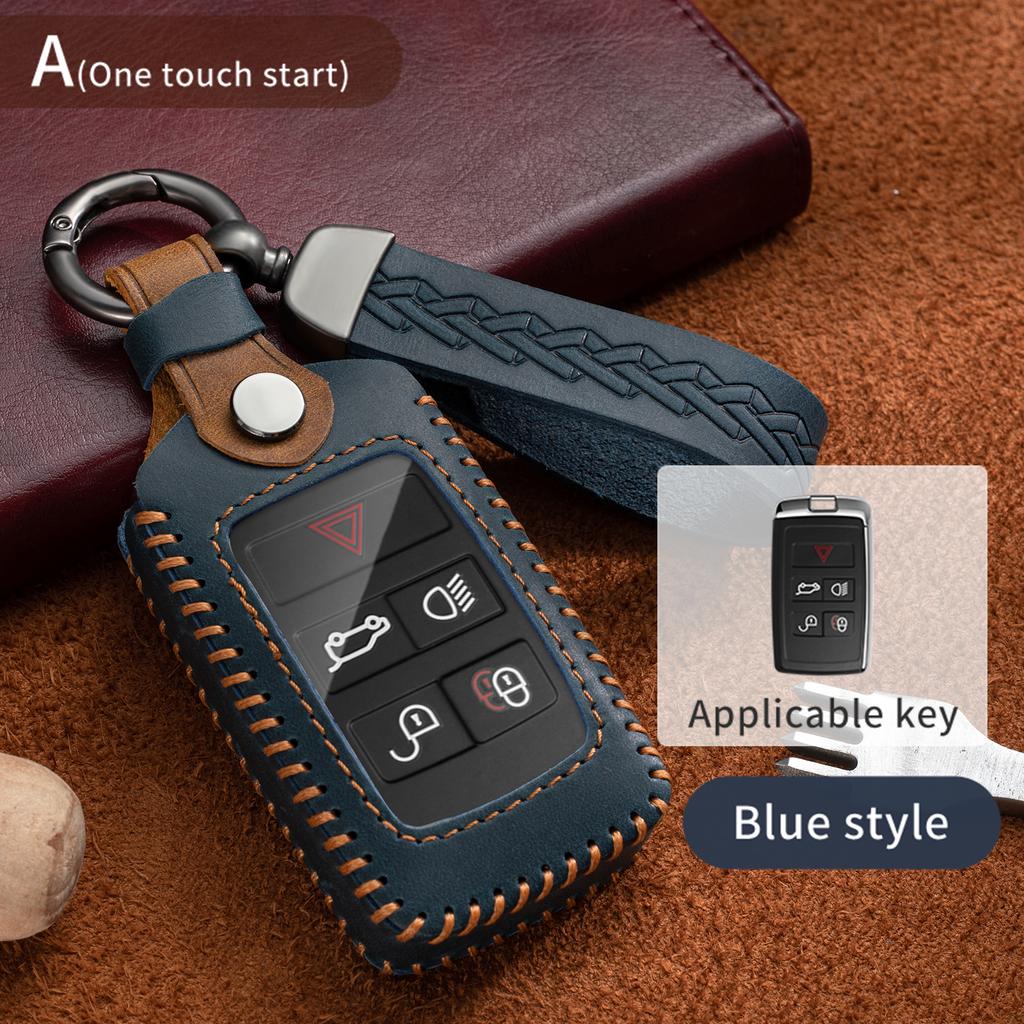 New Leather Car Key Case Remote Control Protector Cover for Land Rover Range Rover Sport Evoque Velar Discovery 5 2018 2019 2020