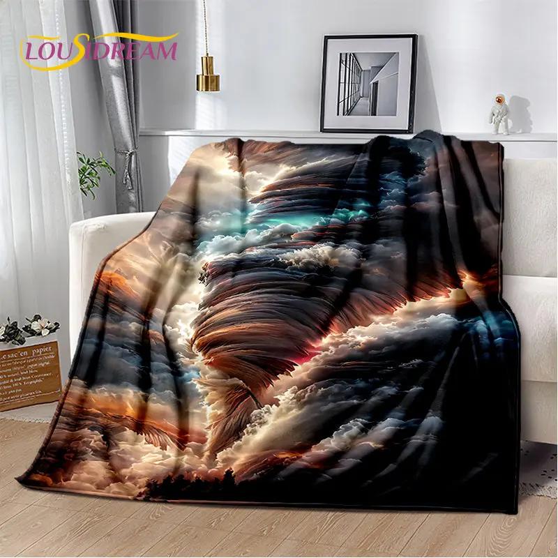 3D Natural ,Tornado, Cloud Soft Plush Blanket,Flannel Blanket Throw Blanket for Living Room Bedroom Bed Sofa Picnic Kids Office