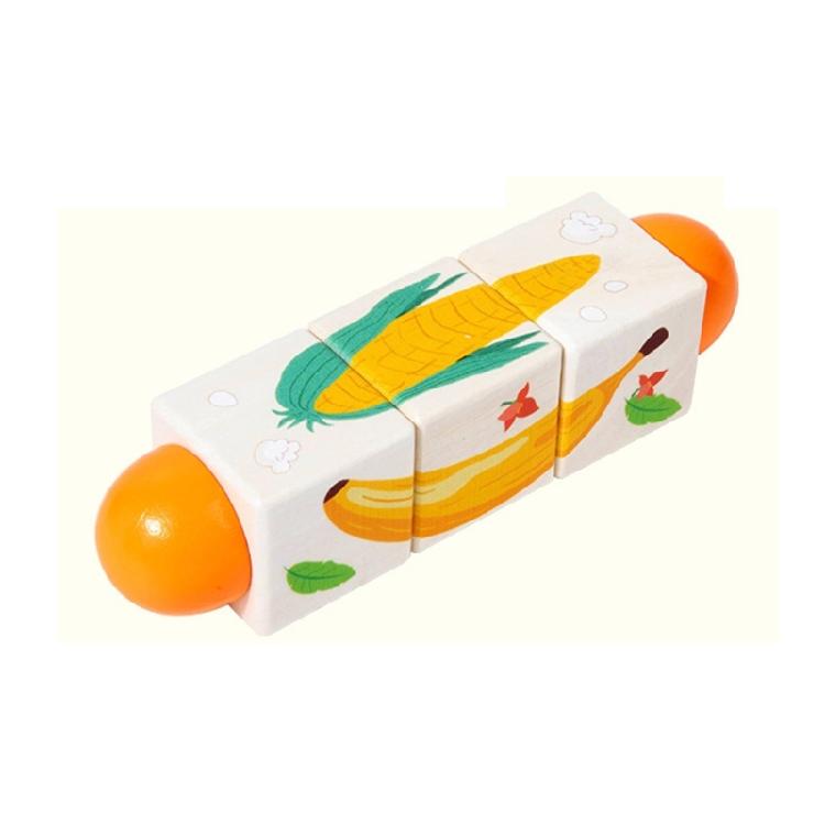 Wooden Rotating Puzzle Learning Block Sorting Toy For Infant Early Educational Cartoon Puzzle Fine Motor Skill Toy