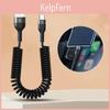 Telescopic 5a Spring Fast 100w Charging Type C Data Cable Usb Micro Car Phone Charger For Iphone13 14 Pro Sumsung Xiaomi Poco