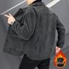 Men's Plus Velvet Warm Jacket - Korean Style Casual Trendy Fashion, Fall/Winter Versatile Handsome Dad Outerwear