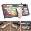 Backlight Keyboard Mouse Set 98 Key Layout Wired Keyboard New RAIKU T98 Keyboard  Office