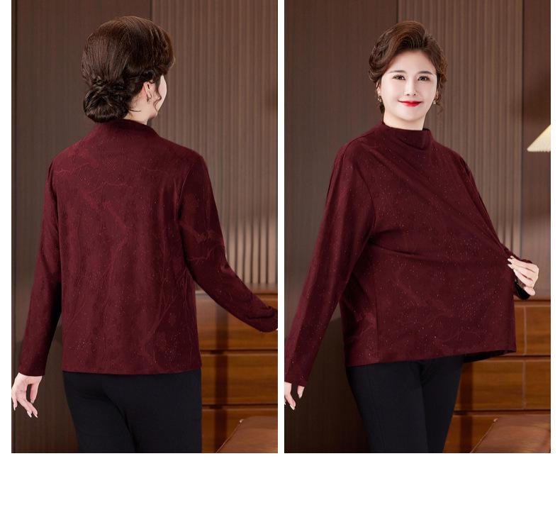 2025 Móda s dlouhým rukávem nadměrné velikosti pro ženy středního věku a starší