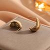 The New Classic Copper Alloy Smooth Metal Earrings Are Suitable for Women's Fashion, Korean Jewelry Temperament, and Daily Wear By Girls
