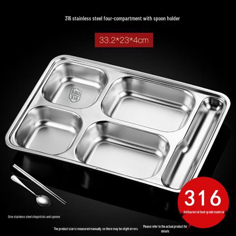 316 Stainless Steel Divided Meal Plate