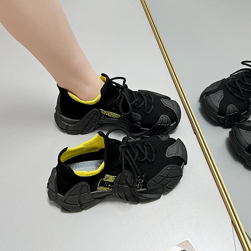 Mesh breathable sports style fly-woven shoes women's 2025 summer new dad shoes comfortable and versatile mesh shoes DL918