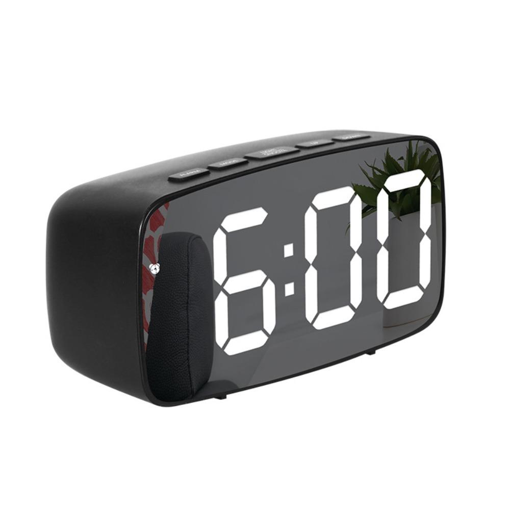 12/24H Display LED Desk Clock Temperature Display Mirror Digital Alarm Clock  Desktop