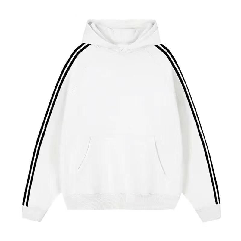 Весна и осень зима новый однотонный сращивающийся легкий выпуск с капюшоном хлопковая толстовка для мужчин и женщин свободный повседневный универсальный спортивный топ S белый 2864₽