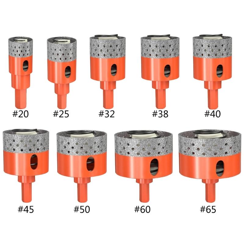 Hole Saw, Ankoow 20-65mm Hole Saw Tooth Cutting Opener Drill Bit Hexagonal Shank for Marble Ceramic Tile